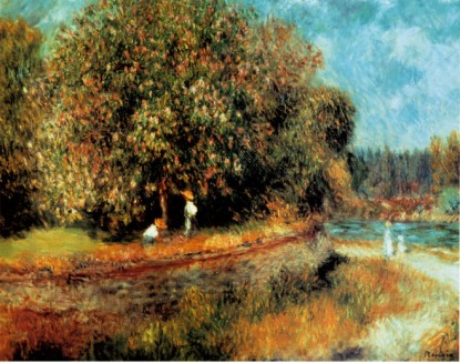 Chestnut Tree in Bloom - Pierre Auguste Renoir Painting